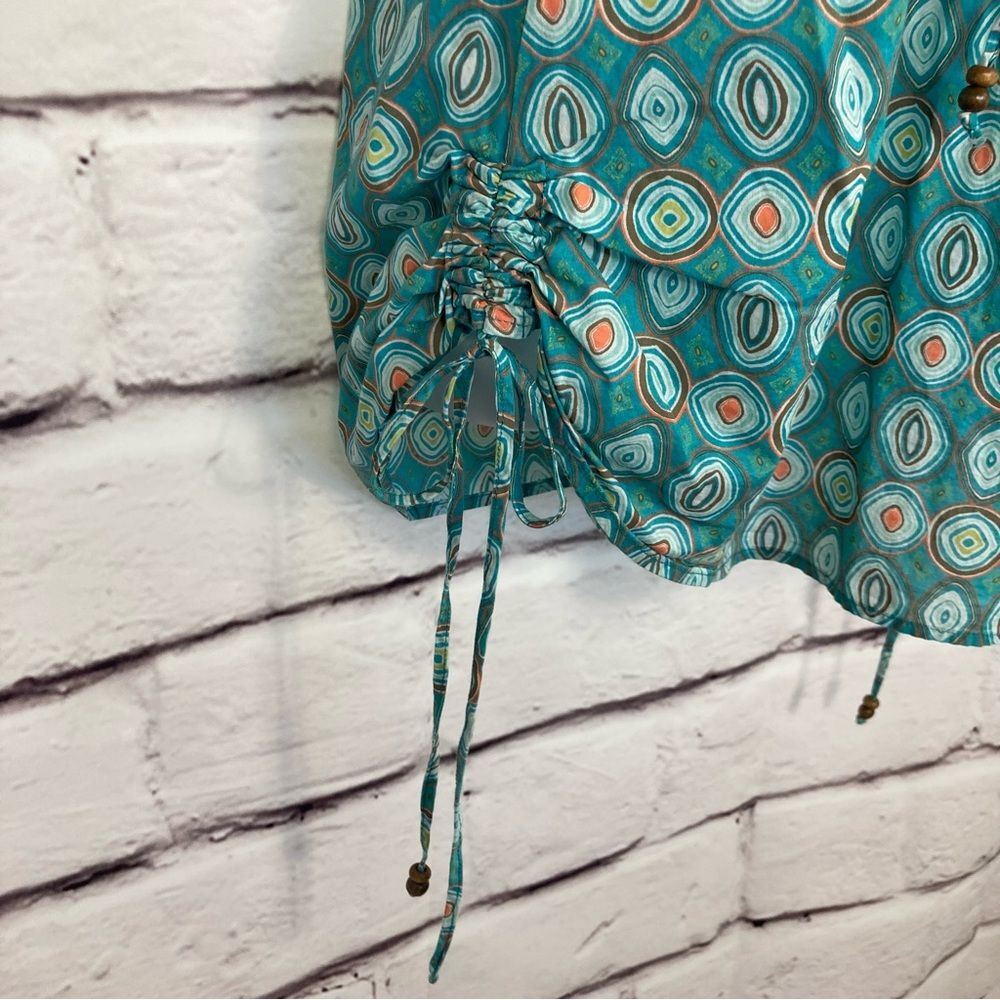 Vintage Anchor Blue Tank SZ M Tunic 100% Cotton Y2K 90’s Turquoise Orange Circle - Picture 7 of 16